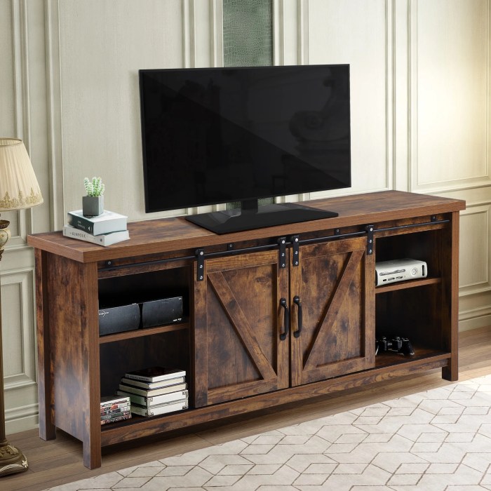 Rustic barnwood TV stand console