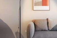 LED floor lamp with USB side shelf