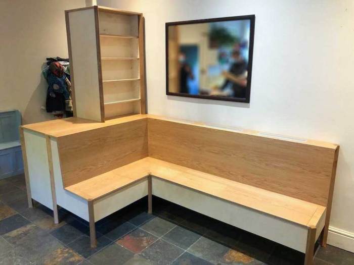 Corner Storage Bench Modular corner bench with storage