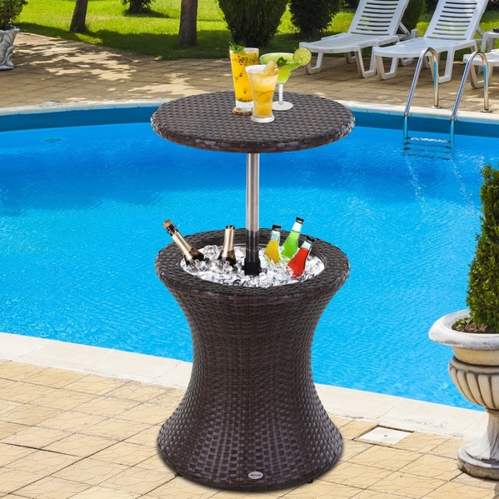 Ice Bucket Table - Brown | Complete Storage Solutions Ice bucket side table for entertaining