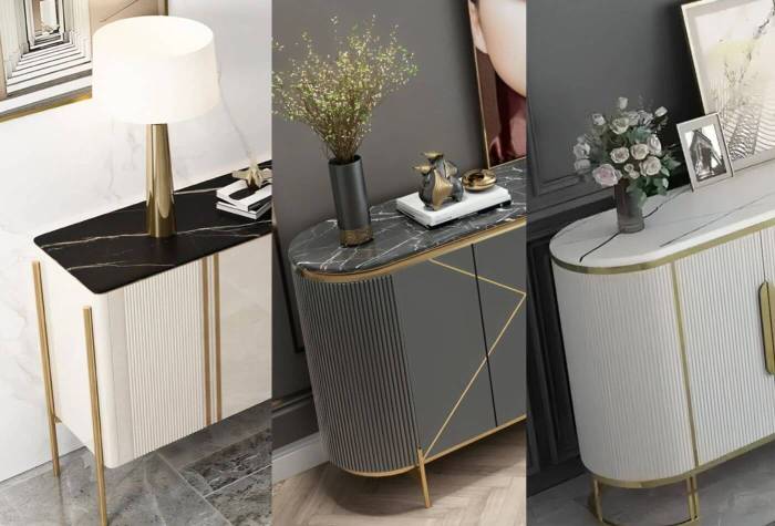 Marble-topped sideboard for living room