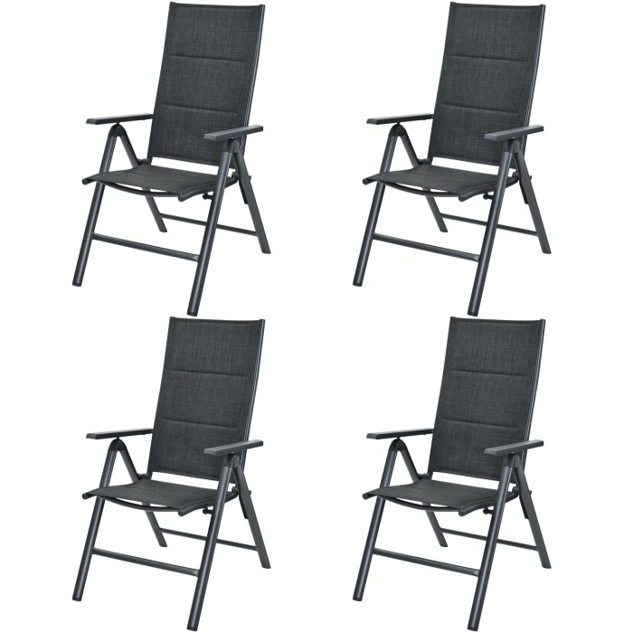 Patiojoy Set of 4 Patio Chairs Adjustable Sling Back Chairs Folding ... Adjustable folding armchair for patio