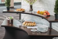 Rolling buffet table for living space
