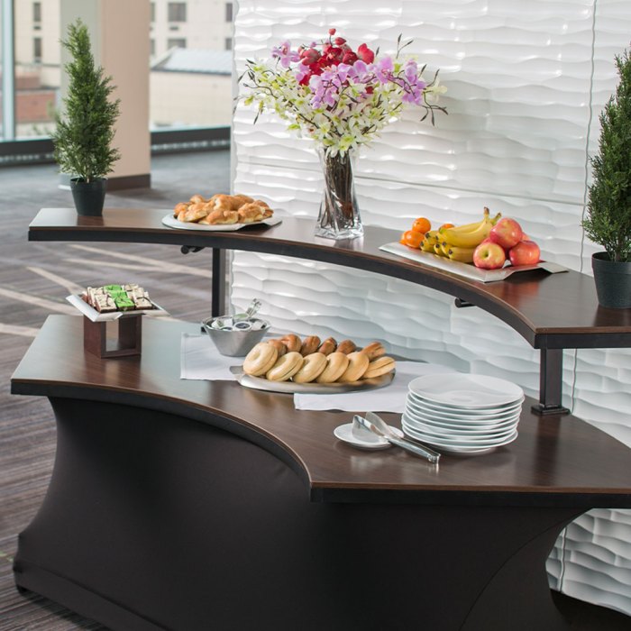 Rolling buffet table for living space