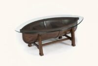 Rustic Nautical Themed Coffee Table Wood Canoe Dark Brown Boat Decor ...