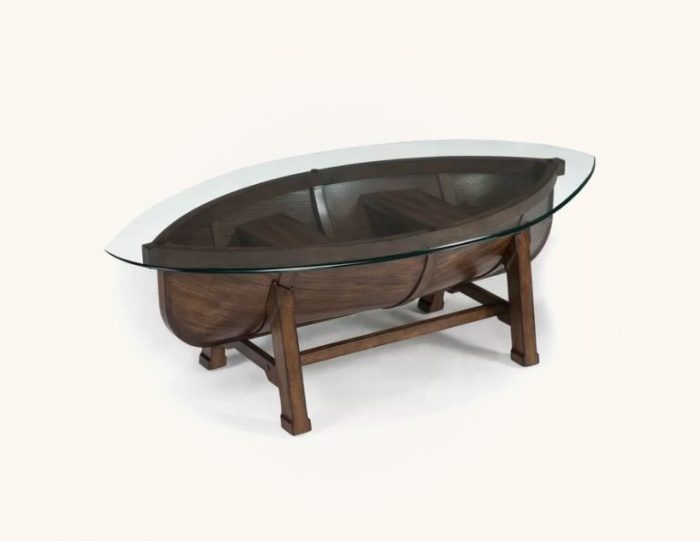 Rustic Nautical Themed Coffee Table Wood Canoe Dark Brown Boat Decor ... Rustic Nautical Themed Coffee Table Wood Canoe Dark Brown Boat Decor ...