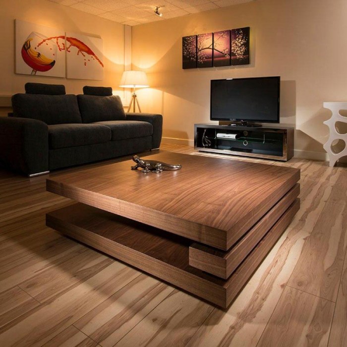 Low profile coffee table for modern decor
