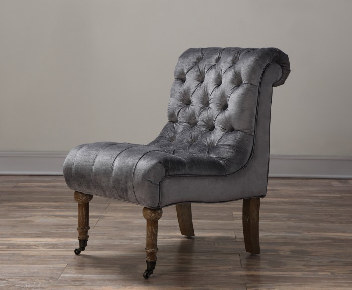 Vivi Grey Velvet Slipper Chair from TOV (TOV-A41) | Coleman Furniture